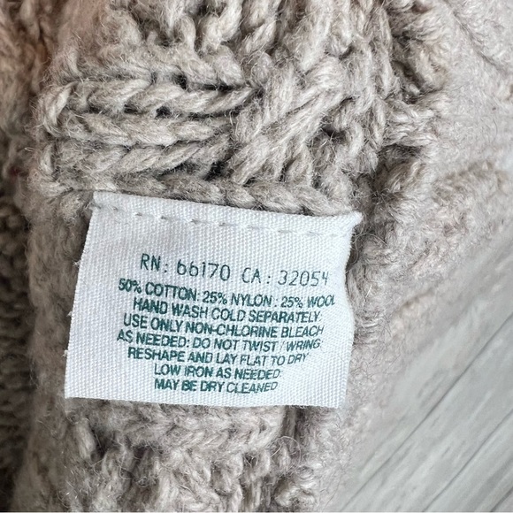 Anthropologie Fiets Voor 2 Cape Poncho Cocoon Sweater Cable Knit Medium Large - Picture 9 of 9